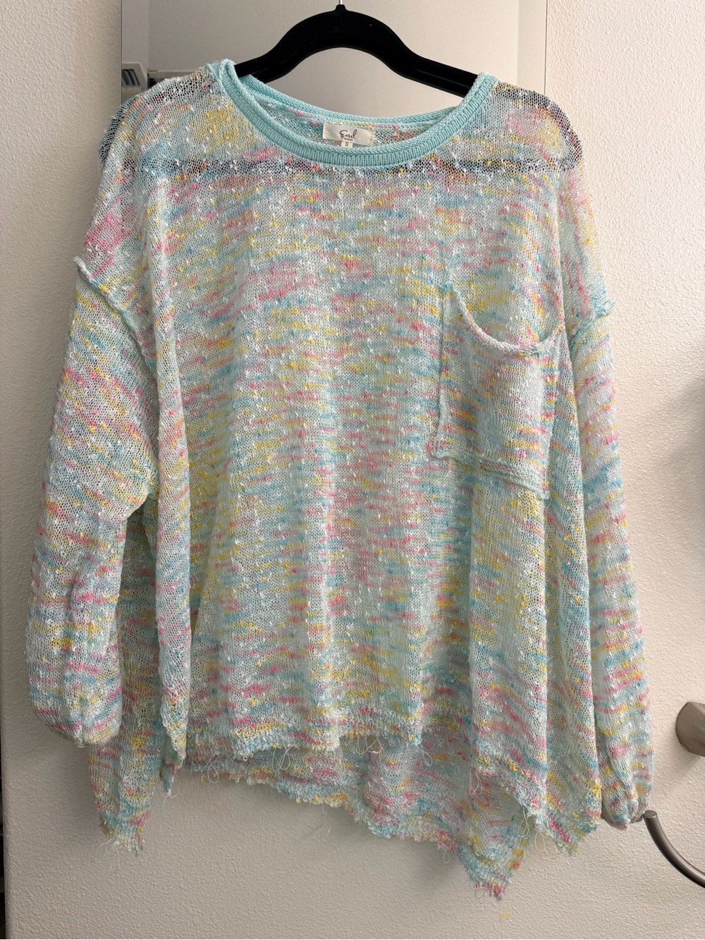 easel Mint Multicolor Knit Sweater - Small